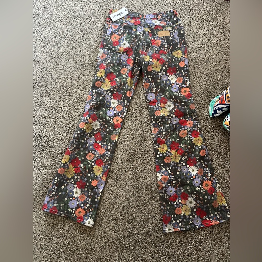 Wrangler Floral Wide Leg Jeans in Multi-Color